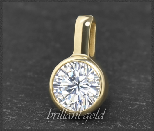 Gold Brillant Anhänger mit 1,12ct, Top Wesselton F