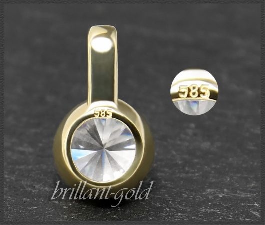 Gold Brillant Anhänger mit 1,12ct, Top Wesselton F