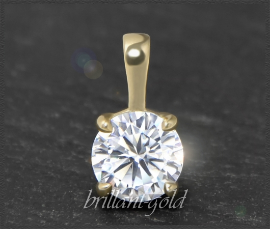 Brillant Anhänger 585 Gold; 0,84ct, Top Wesselton F