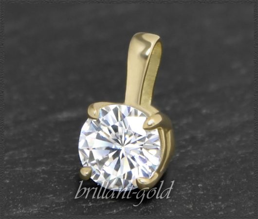 Brillant Anhänger 585 Gold; 0,84ct, Top Wesselton F