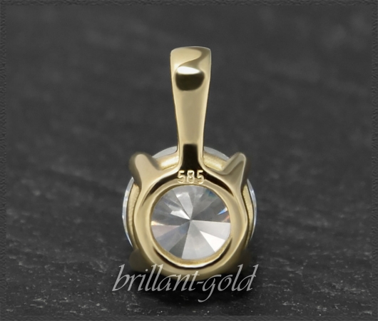 Brillant Anhänger 585 Gold; 0,84ct, Top Wesselton F