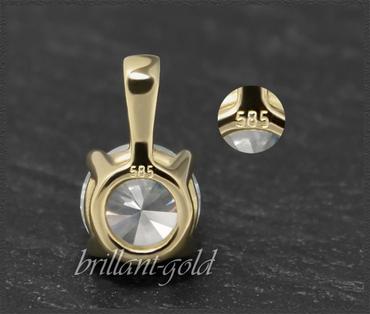Brillant Anhänger 585 Gold; 0,84ct, Top Wesselton F