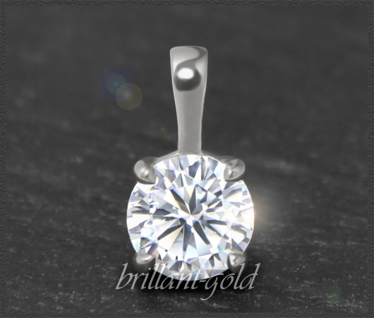 Brillant 585 Weißgold Anhänger 1,03ct, Si2