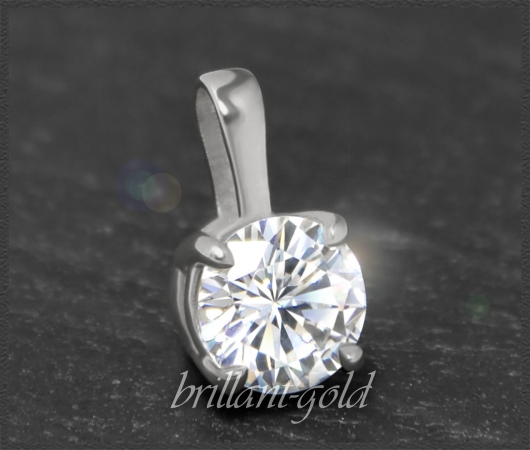 Brillant 585 Weißgold Anhänger 1,03ct, Si2