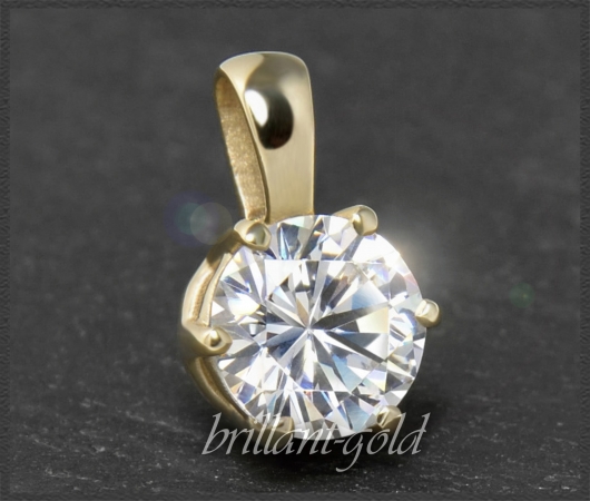 Brillant Anhänger 585 Gold; 1,38ct; Top Wesselton