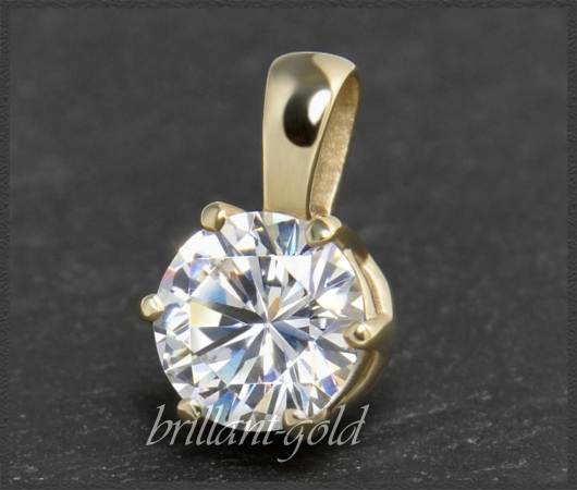 Brillant Anhänger 585 Gold; 1,38ct; Top Wesselton