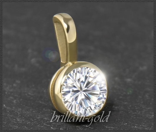 Brillant Gleiter 585 Gold; 1,17ct, River D; Anhänger