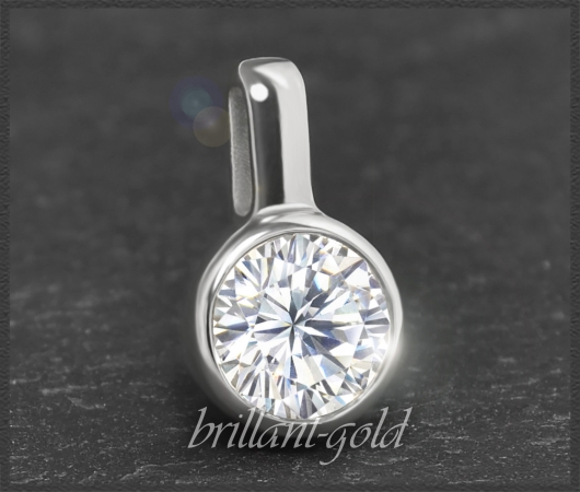 Brillant Anhänger 585 Gold; 1,12ct, Top Wesselton F