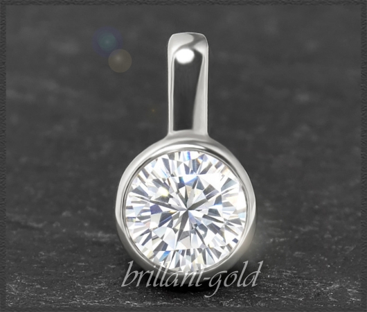 Brillant 585 Gold Anhänger 0,95ct, F & Si2-3