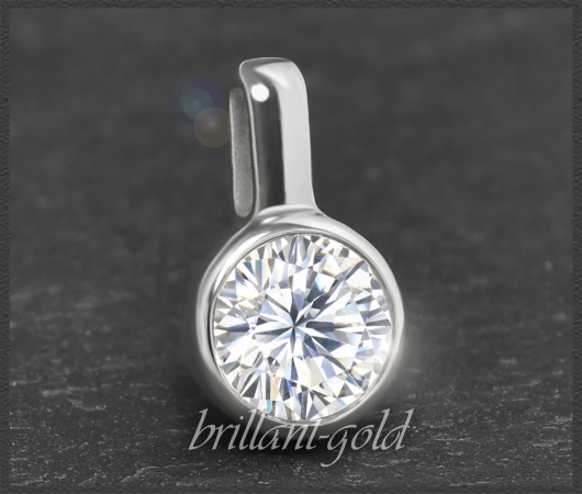 Brillant 585 Gold Anhänger 0,95ct, F & Si2-3