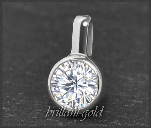 Brillant 585 Gold Anhänger 0,95ct, F & Si2-3