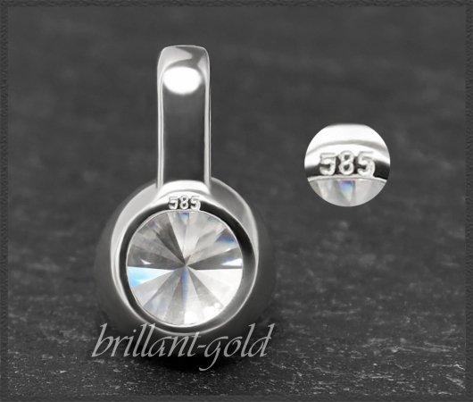 Brillant 585 Gold Anhänger 0,95ct, F & Si2-3