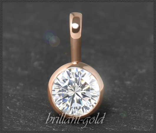 Brillant Anhänger mit 1,09ct; 585 Rotgold Reiter
