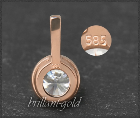 Brillant Anhänger mit 1,09ct; 585 Rotgold Reiter