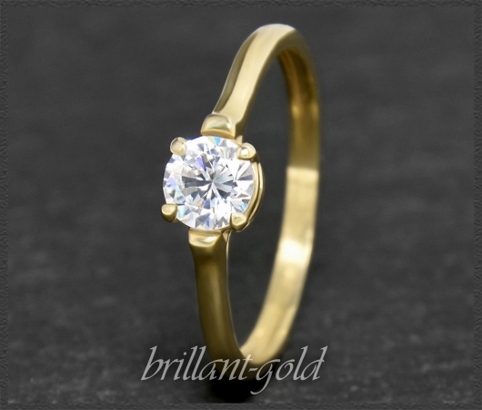 Brillant 585 Gold Ring 0,52ct, Si2-3; Solitärring