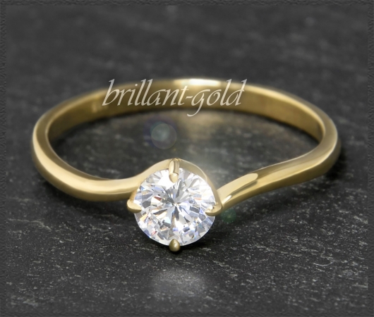 Brillant 585 Gold Ring 0,55ct, Top Wesselton; Si1