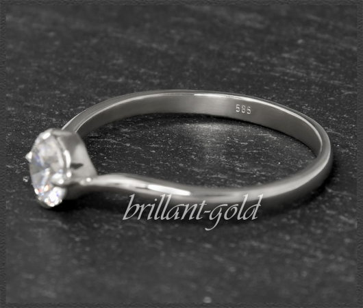 Brillant 585 Gold Ring 0,52ct, River D, Si1-2