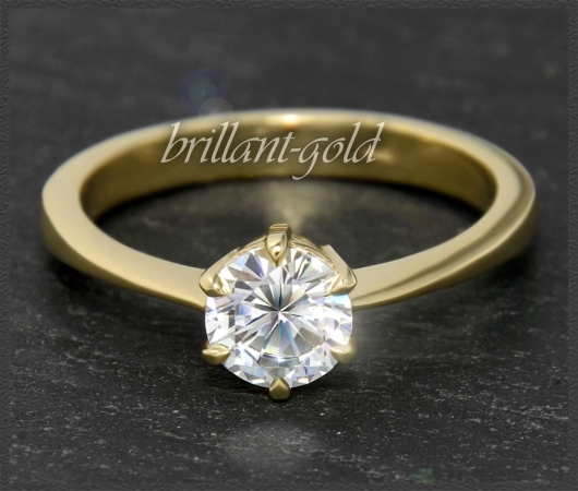 Brillant 585 Gelbgold Ring 0,74ct, River E, VS2