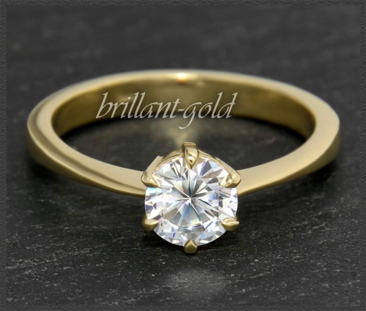 Brillant 585 Gelbgold Ring 0,74ct, River E, VS2