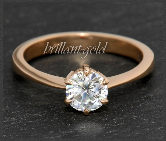 Brillant 585 Gold Ring 0,93ct, Si1; Solitärring