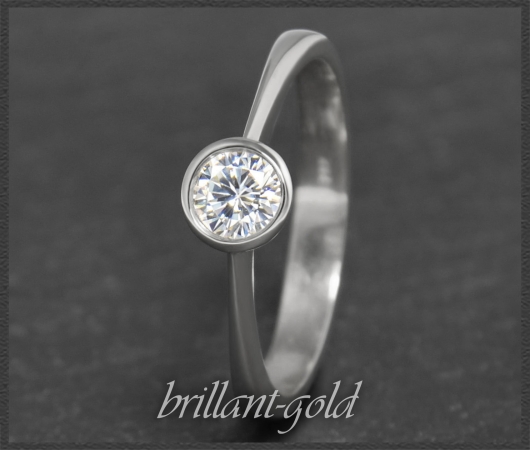 Brillant Ring 585 Gold; 0,30ct, Si1; mit AIG Zertifikat