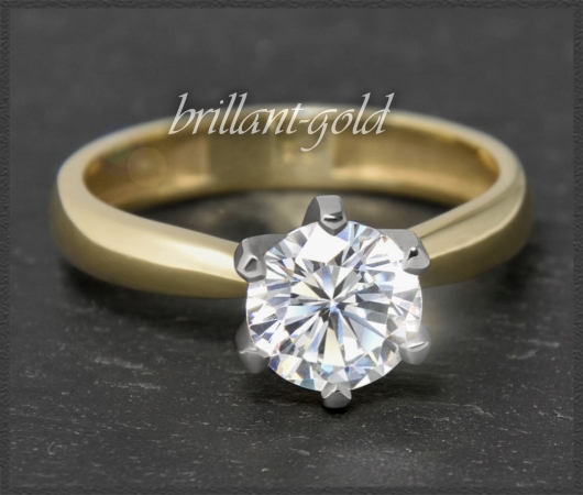 Solitär 1,25ct Brillant Ring aus 585 Gold, VVS2