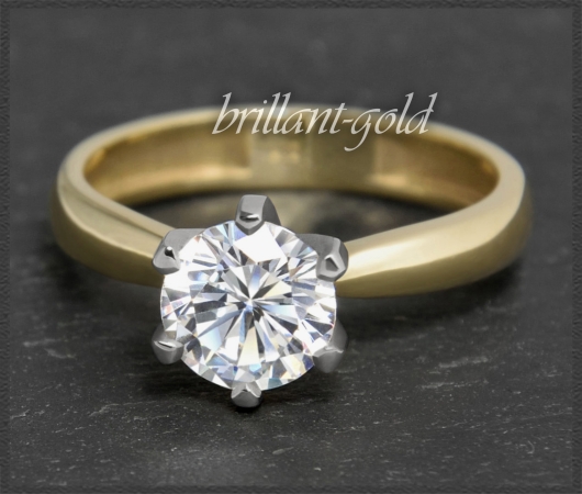 Solitär 1,25ct Brillant Ring aus 585 Gold, VVS2