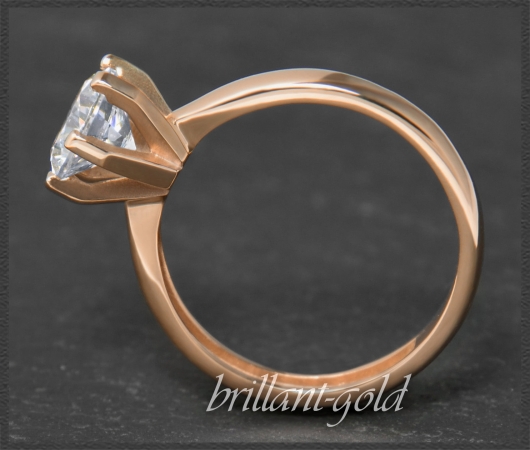 Brillant Ring aus 585 Gold; 1,20ct, VVS2; Rotgold