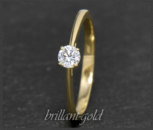 Brillant 585 Gold Ring 0,35ct; Top Wesselton, Si2