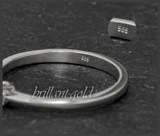 Brillant 585 Gold Ring 0,25ct, Si2; DGI Zertifikat