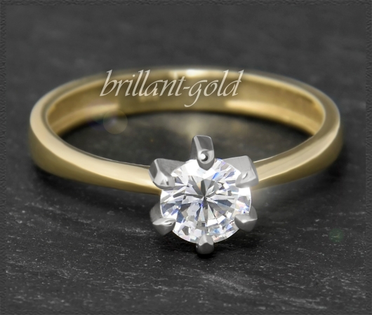 Brillant Ring 585 Gold; 0,83ct, Top Wesselton, VS1