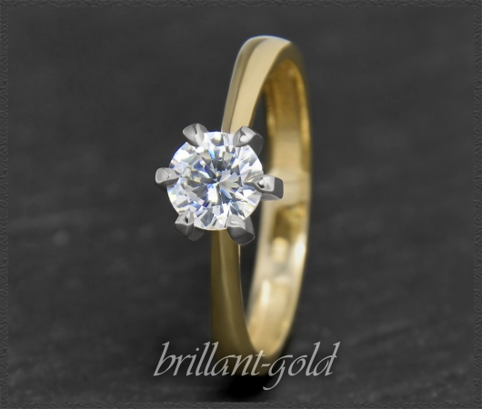 Brillant Ring 585 Gold; 0,83ct, Top Wesselton, VS1