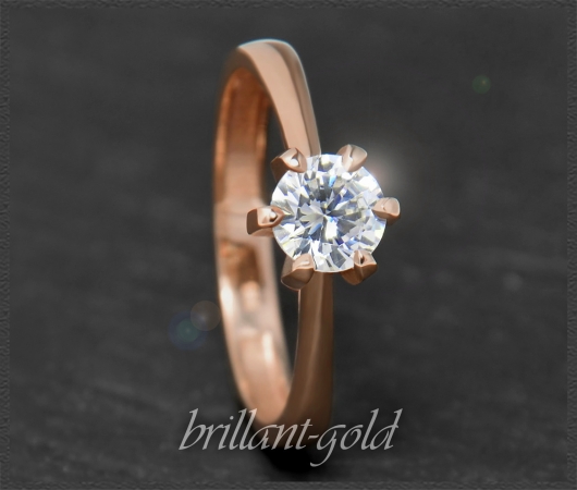 Brillant Ring 585 Gold 0,70ct Solitär, Si3