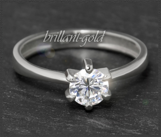 Brillant 585 Gold Ring; 0,71ct, Wesselton; VS2