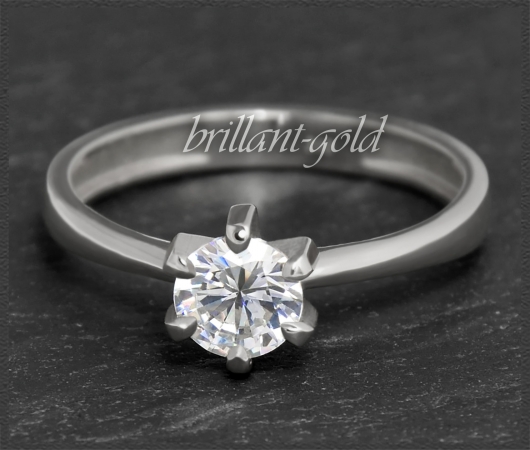Brillant 585 Gold Ring; 0,71ct, Wesselton; VS2