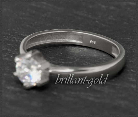 Brillant 585 Gold Ring; 0,71ct, Wesselton; VS2