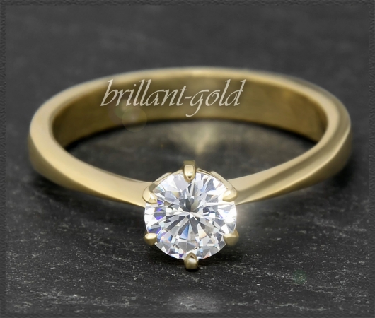 Brillant Ring aus 585 Gold, 0,85ct, River D & Si1