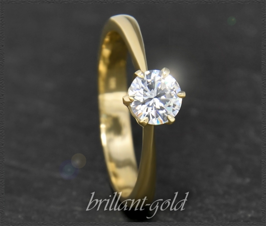 Brillant 0,72ct Ring in 585 Gelbgold, Si