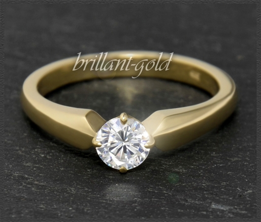 Diamant 585 Gelbgold Ring mit 0,53ct, Si1