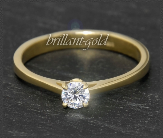 Brillant 585 Gold Ring; 0,26ct, VS2; DGI Zertifikat