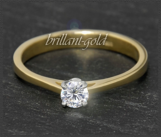 Brillant Ring 585 Gold 0,28ct, Si1; DGI Zertifikat