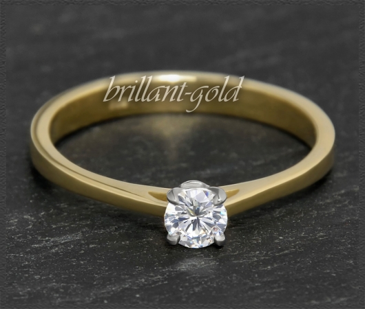 Brillant Ring 585 Gold 0,28ct, Si1; DGI Zertifikat