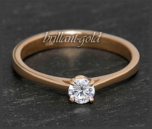 Brillant 585 Gold Ring 0,33ct, Si1; DGI Zertifikat