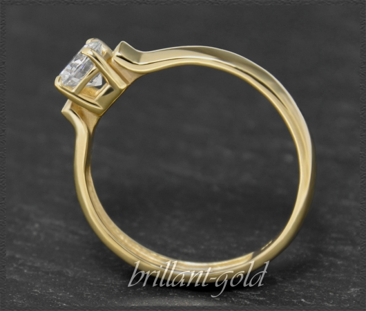 Brillant 585 Gold Ring; 0,53ct, Lupenrein & F