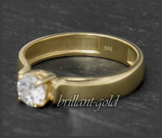 Brillant 585 Gold Ring; 0,53ct, Lupenrein & F
