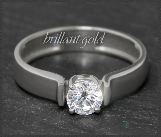 Gold Brillant Ring 0,52ct, Lupenrein, River D