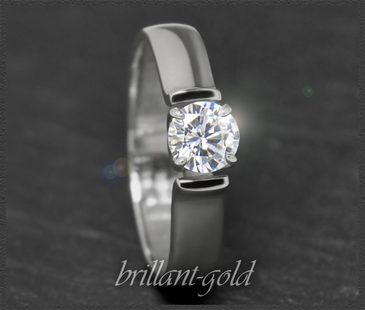 Gold Brillant Ring 0,52ct, Lupenrein, River D