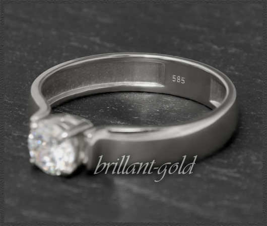 Gold Brillant Ring 0,52ct, Lupenrein, River D