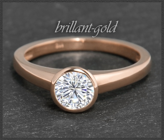 Brillant Ring aus 585 Gold, 0,75ct, River E, Si2-3