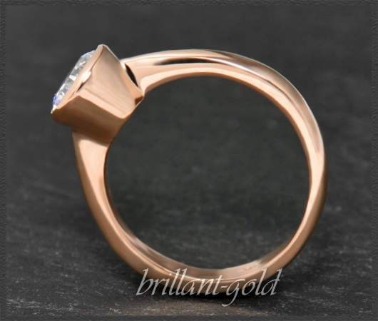 Brillant Ring 585 Rotgold 1,04ct, Top Wesselton